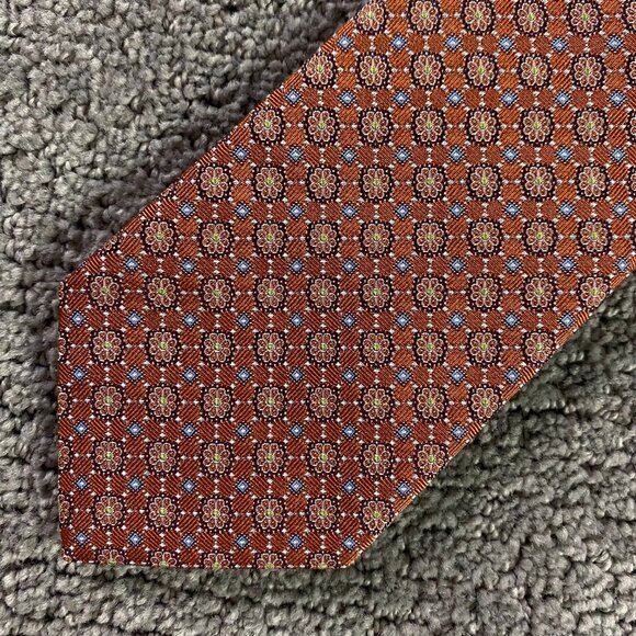 NWT ETON Tie Necktie Silk Floral Medallion Width 3.25" - Picture 3 of 9
